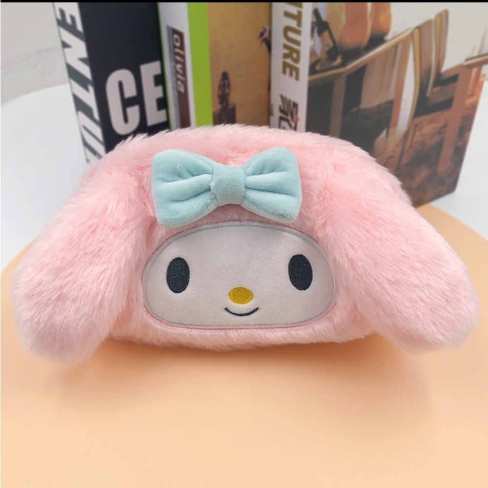 Sanrio My Melody Pink Plush Pencil Case With Pin